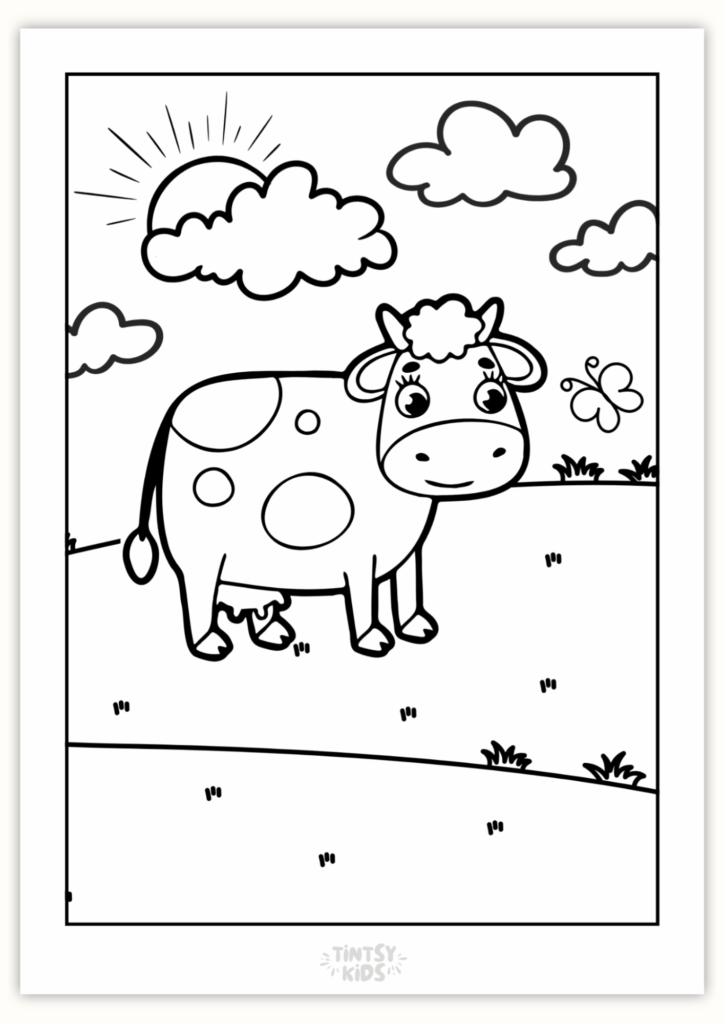 Free Cow Coloring Page