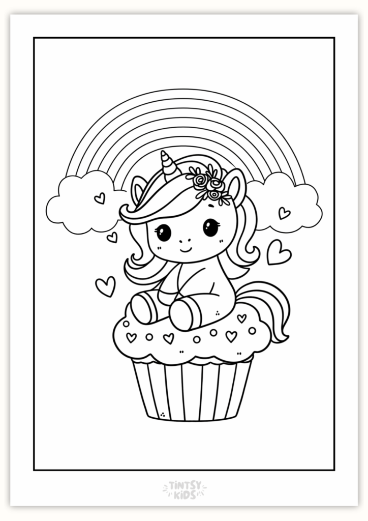 Free Baby Unircorn Coloring Page