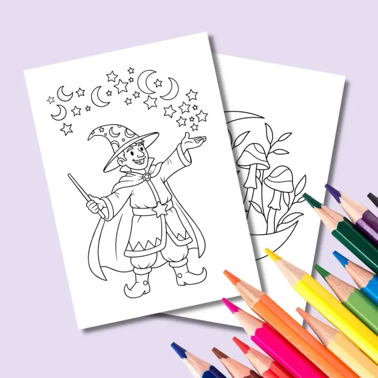 MAGIC & WIZARDS (SPELLS, POTIONS) Coloring Pages (1)