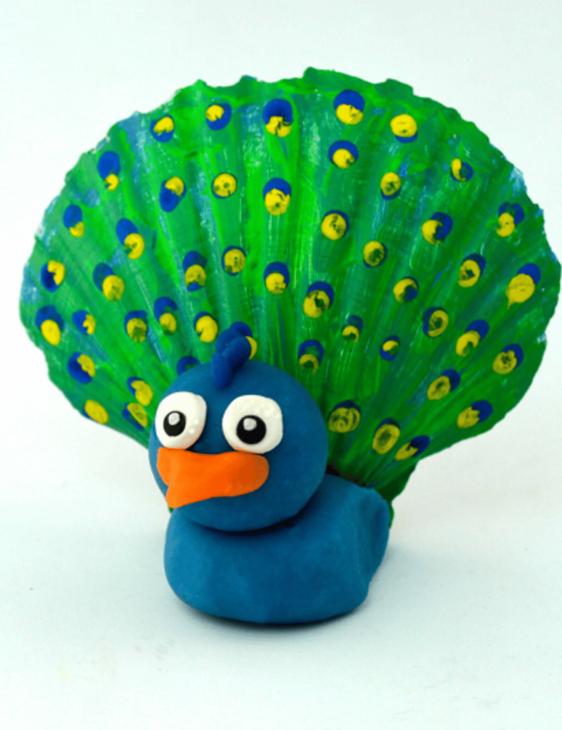 Seashell peacock craft