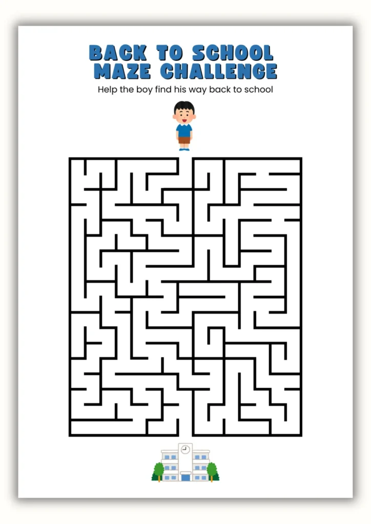 back to school maze challenge