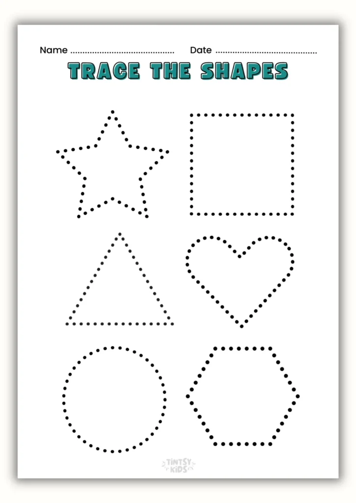 free shapes tracing worksheets