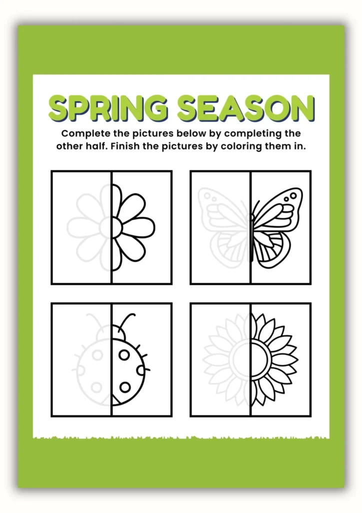 free spring season tracing worksheet