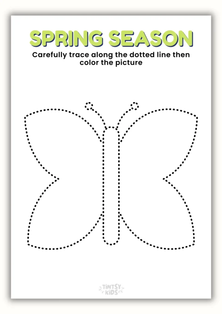 free butterfly tracing activity printable