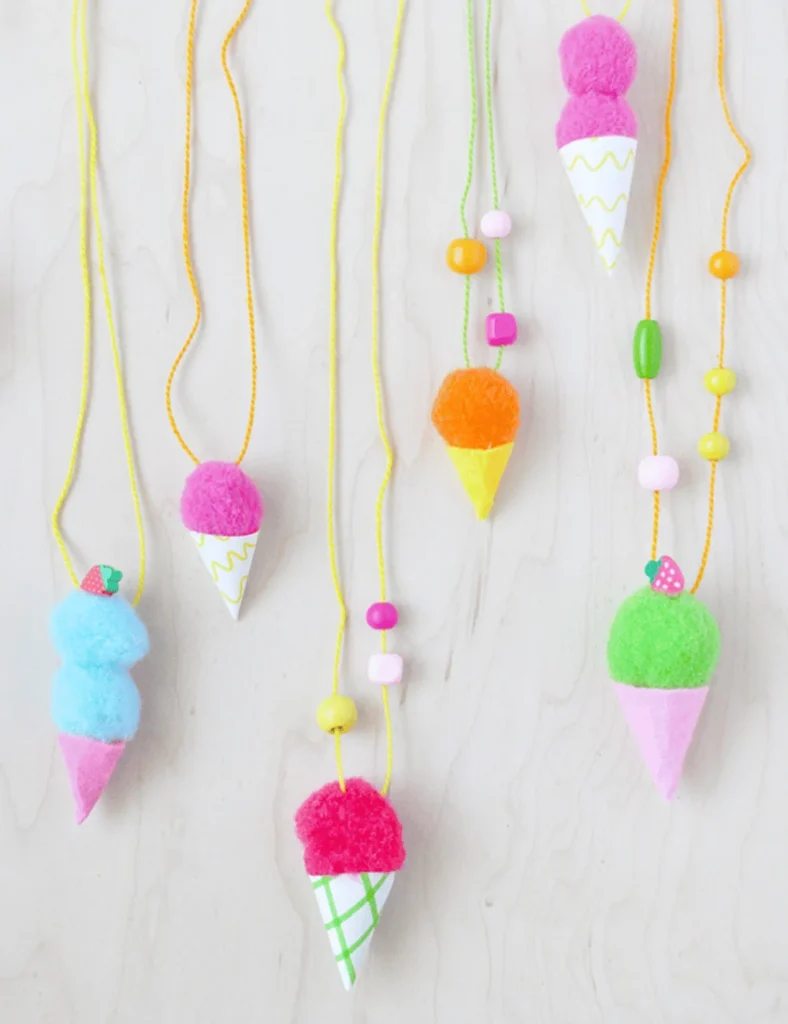 ice cream cone necklace tutorial