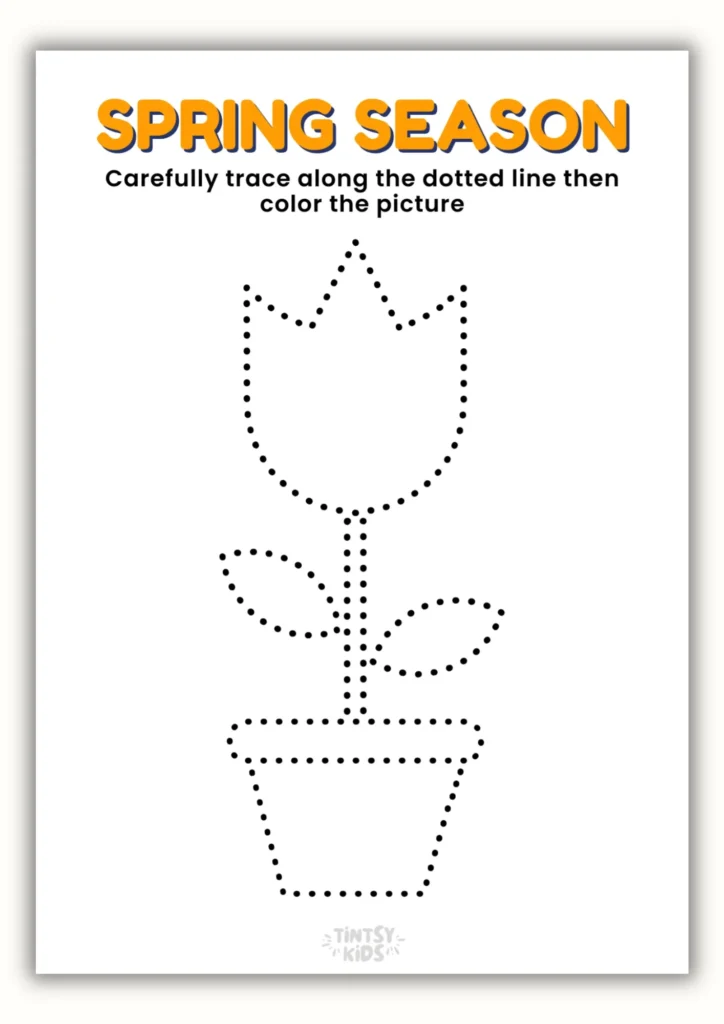 Free flower tracing printable for kids