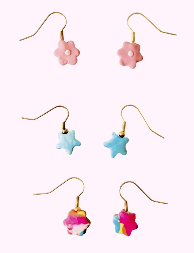 DIY polymer flower earrings. DIY Jewelry Craft Ideas For Kids