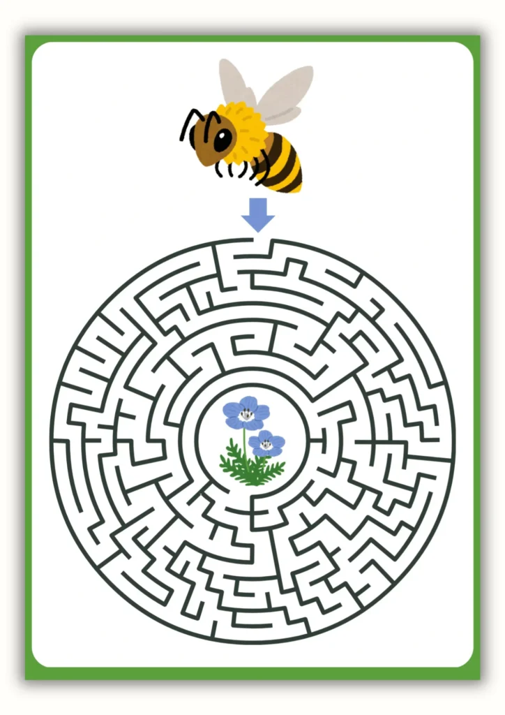 Bee maze challenge free printable