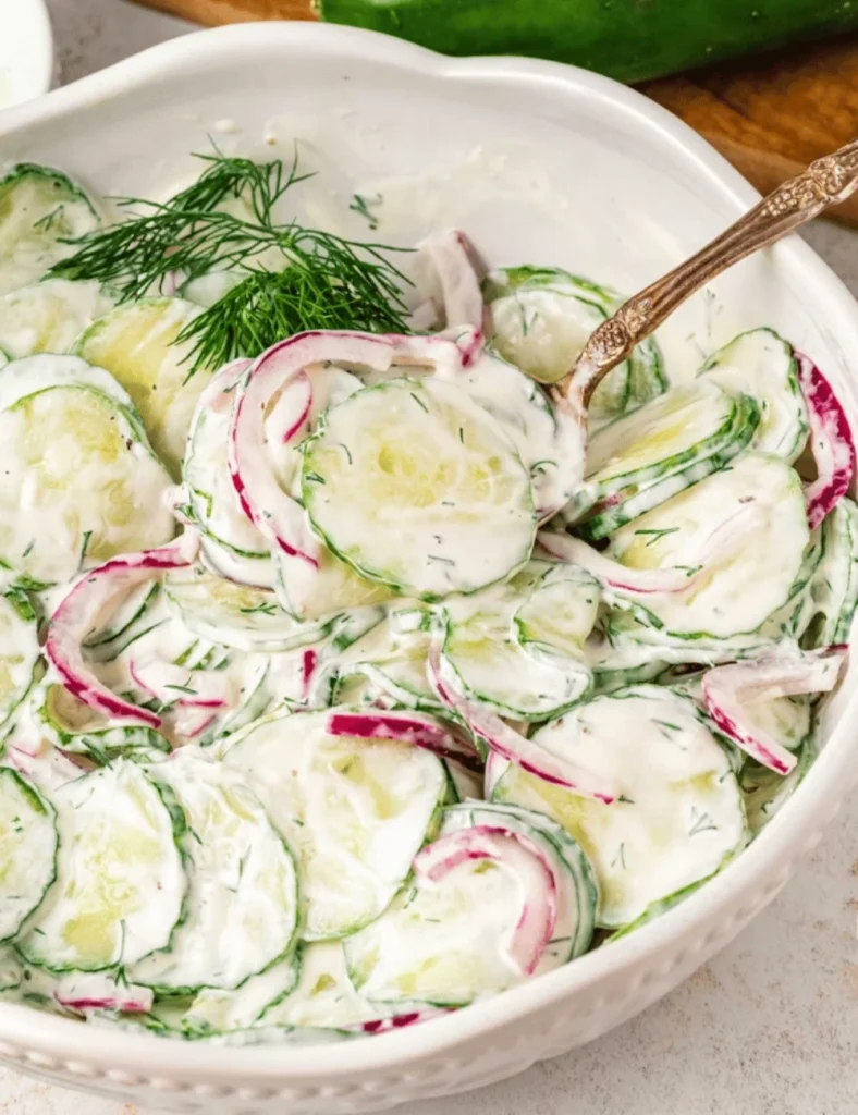 Creamy cucumber salad
