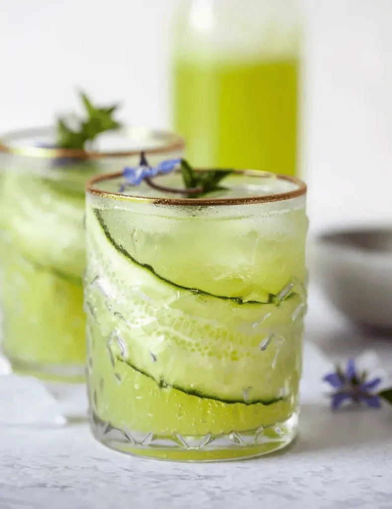 Cucumber Lime Mocktail.Baby shower mocktail recipes