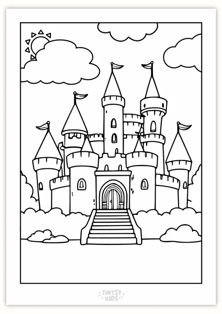 Free Castle Coloring Page