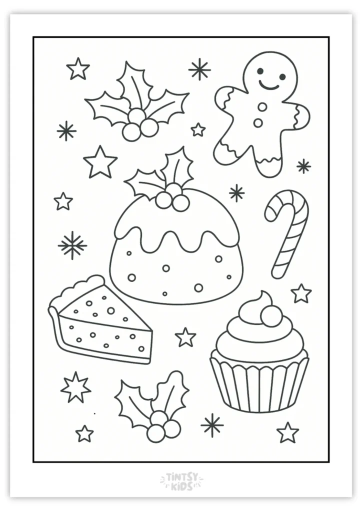 Free Christmas Treats Coloring Pages