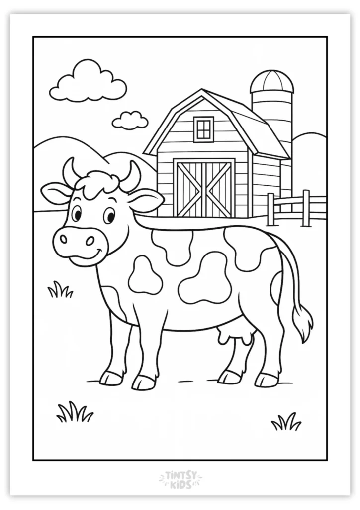 Free Cow Coloring Page