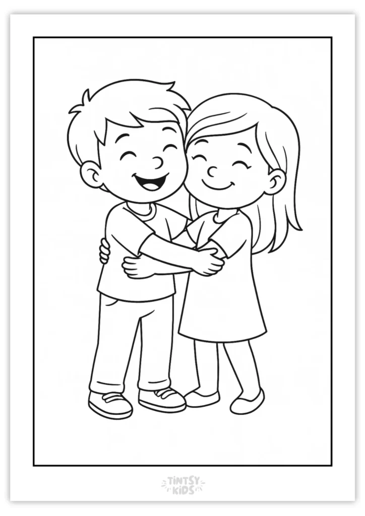 Free Boy & Girl Coloring Page