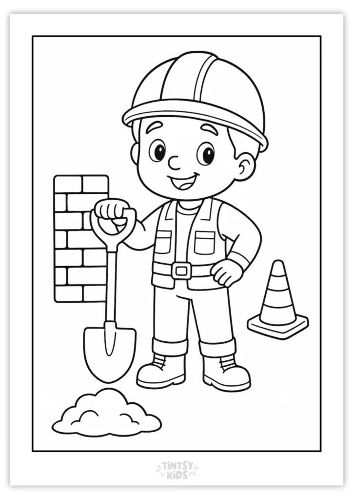 Free Construction Coloring Page