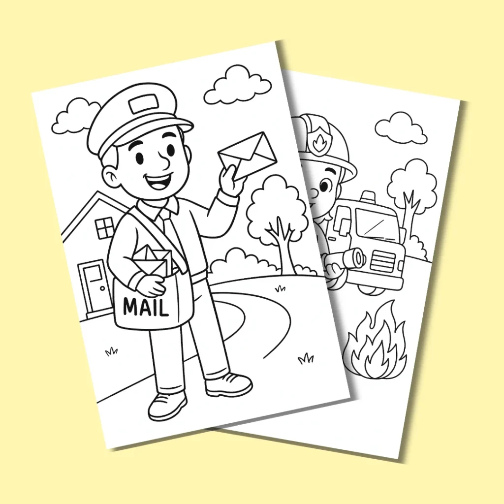 Free Community Helpers Coloring Pages