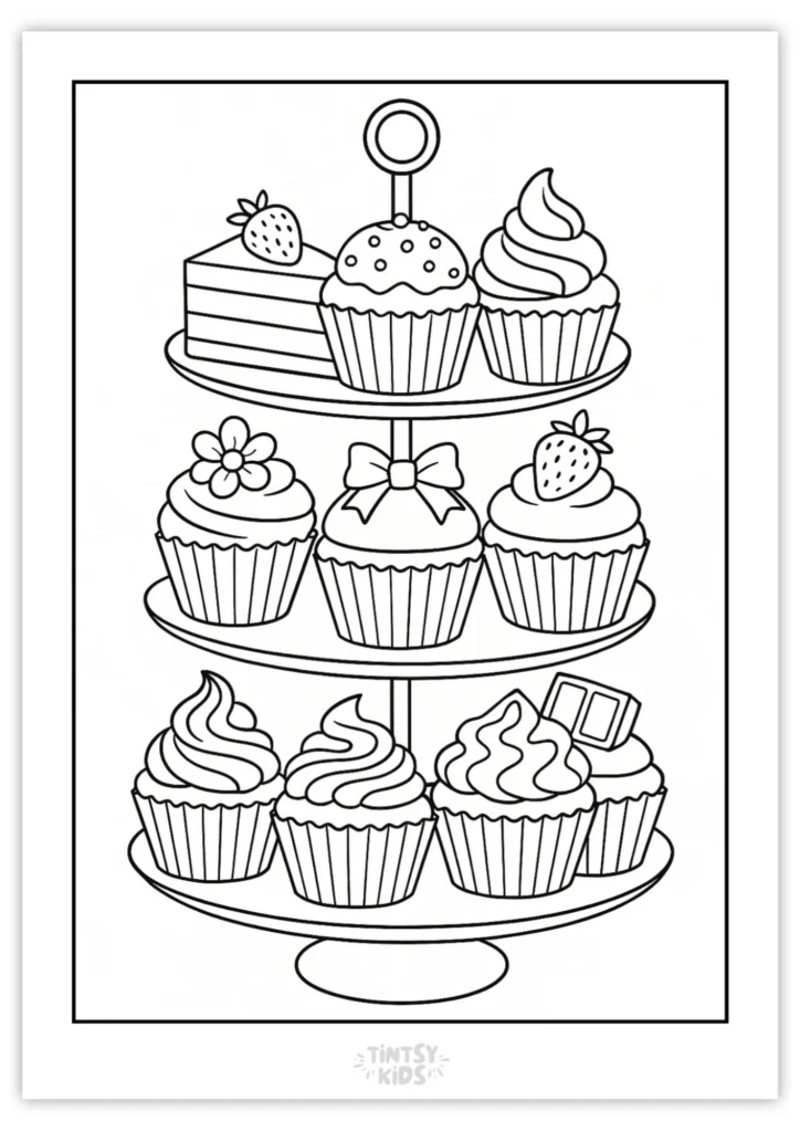 Free Cupcakes Coloring Pages
