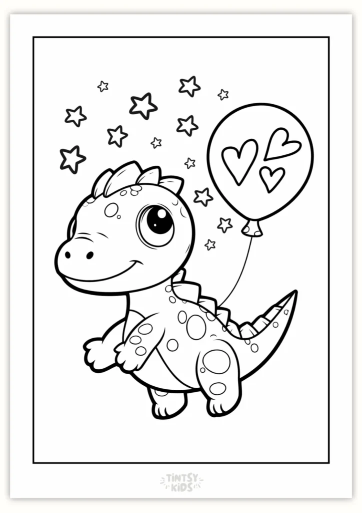 Free Cute Dinosaur Coloring Page