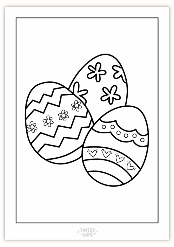 Free Easter Eggs Coloring Page
