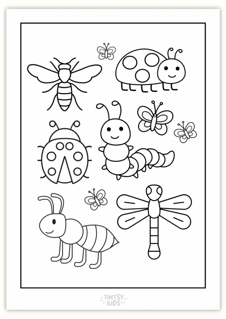 Free Insects Coloring Page Printable