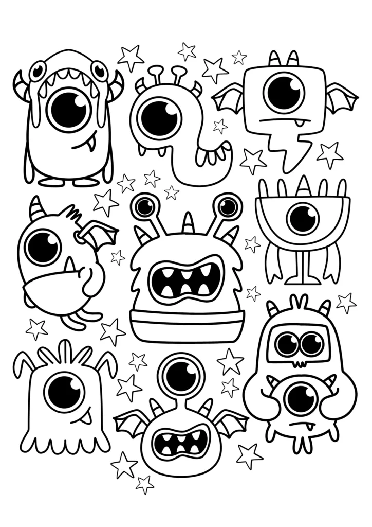 Free Monsters Coloring Page