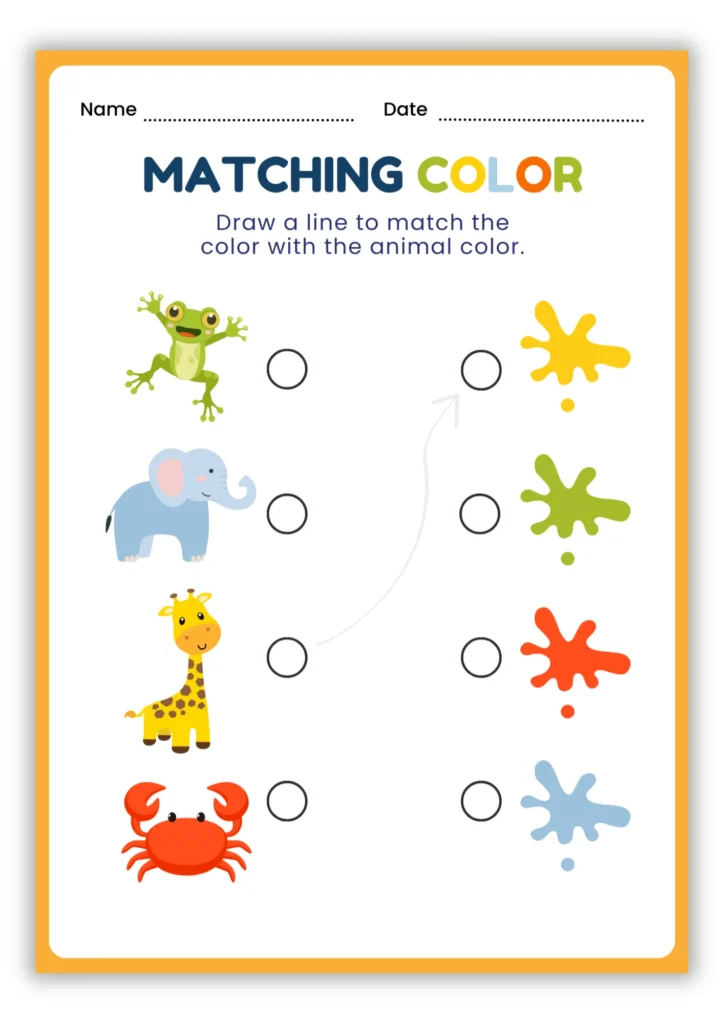 Free Printable Matching Colors Activity