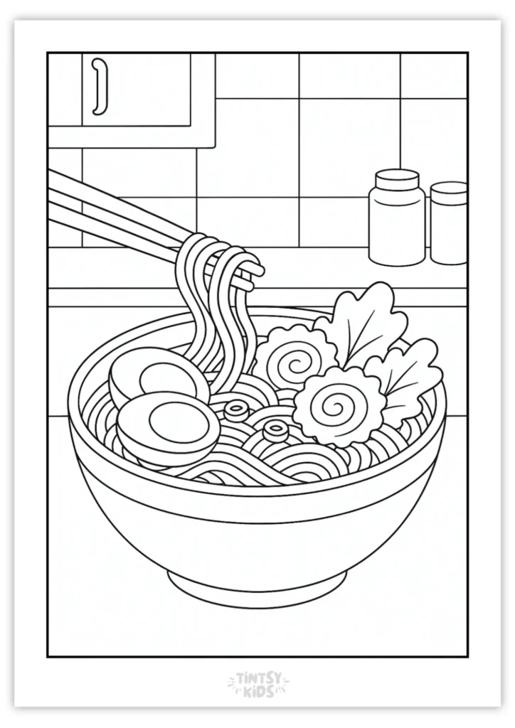 Free Ramen Coloring Page