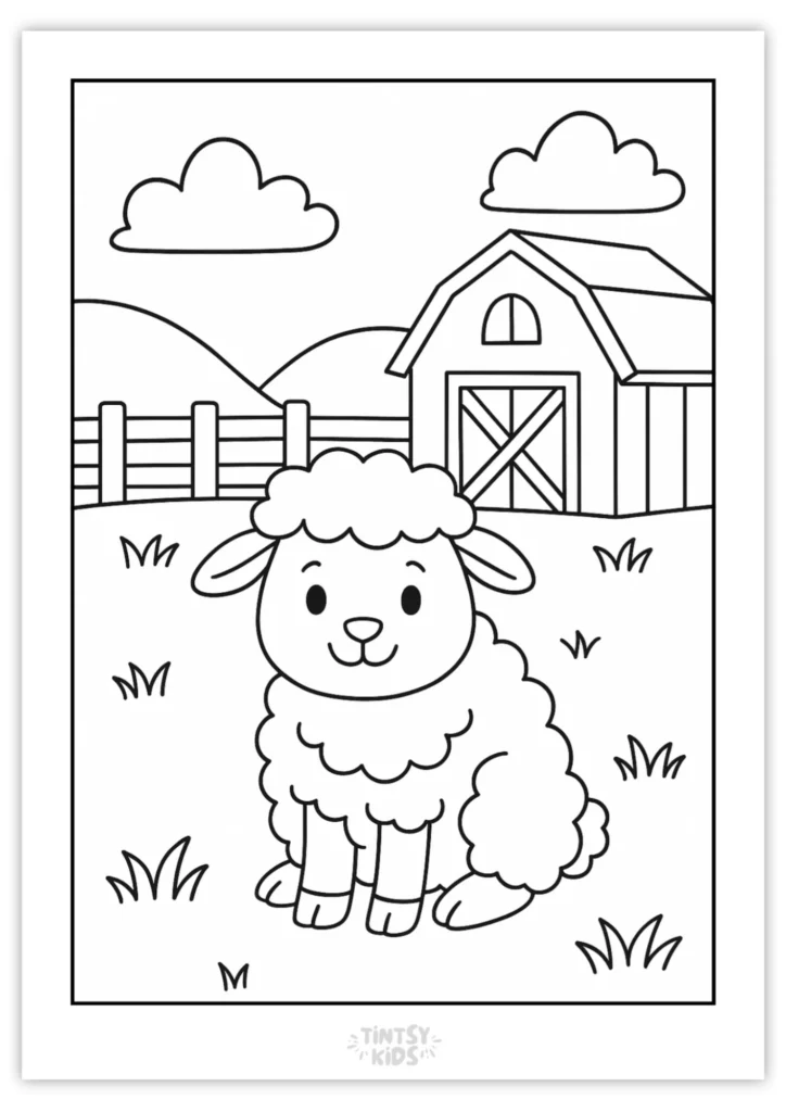 Free Sheep Coloring Page