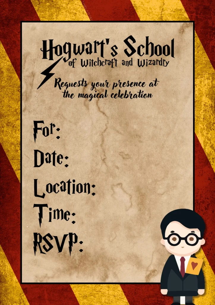 Harry Potter FREE Printable Birthday Invitation