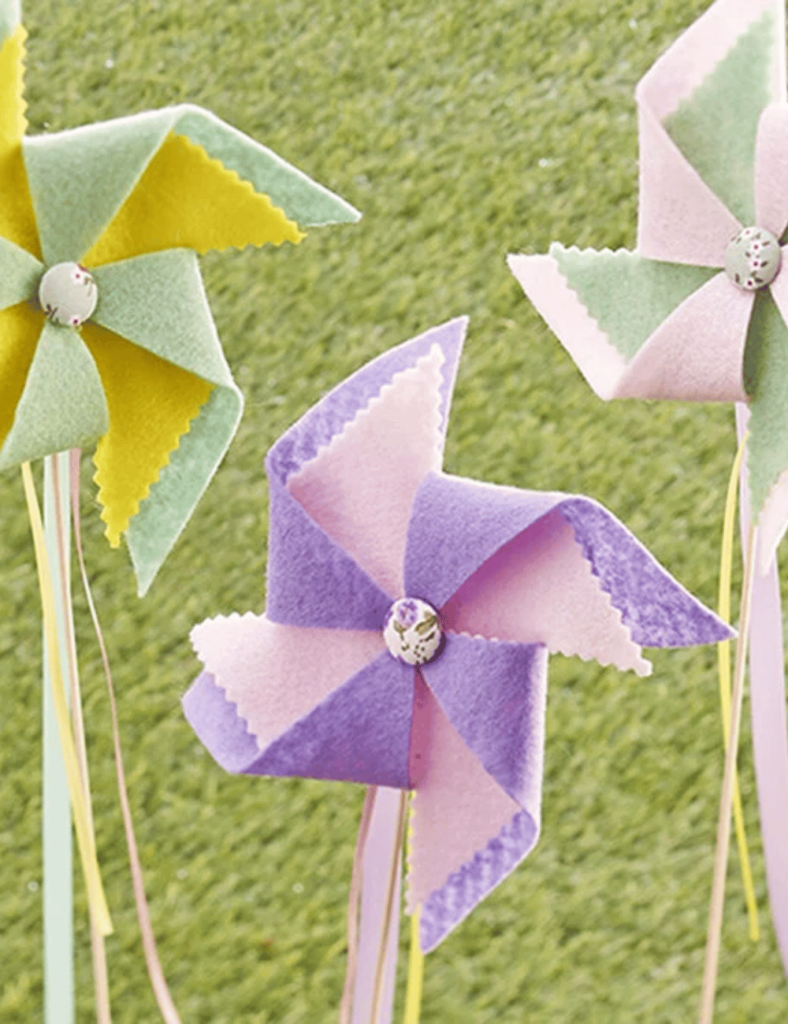 felt pinwheels, felt crafts for kids