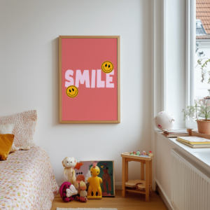 Just 'SMILE' Red Wall Art