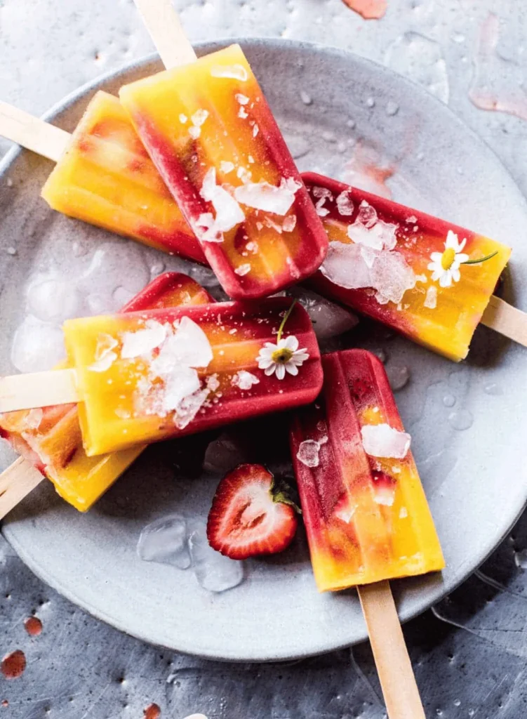 Three Ingredient Strawberry Mango Popsicles