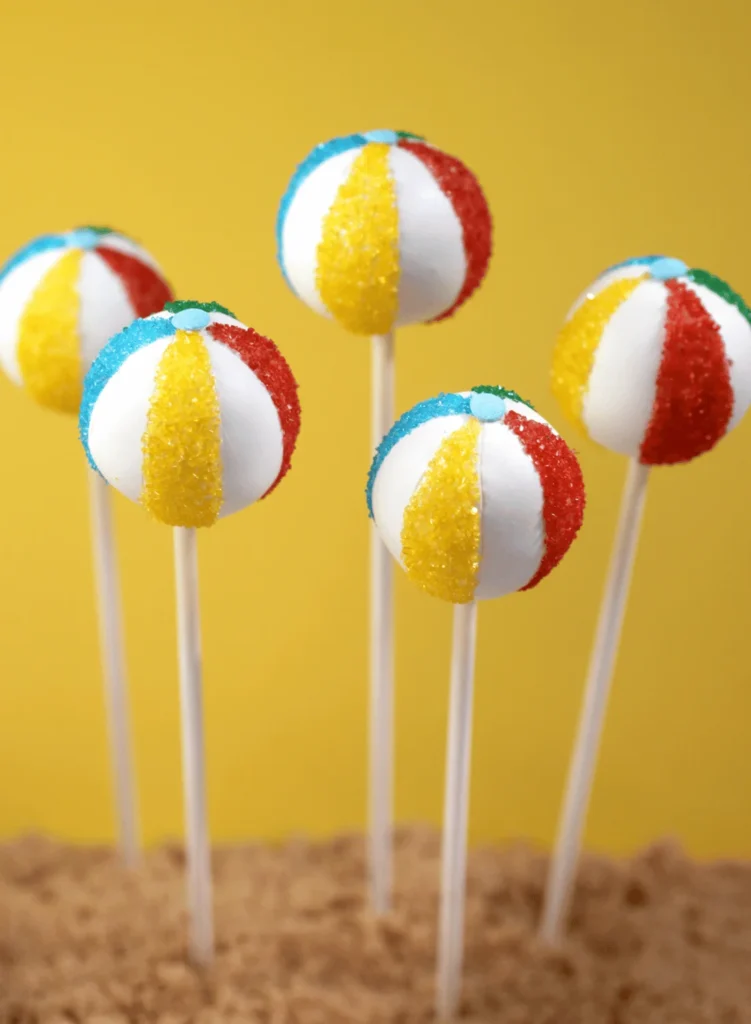 Beach Ball Cake Pops. Ocean-themed party food ideas