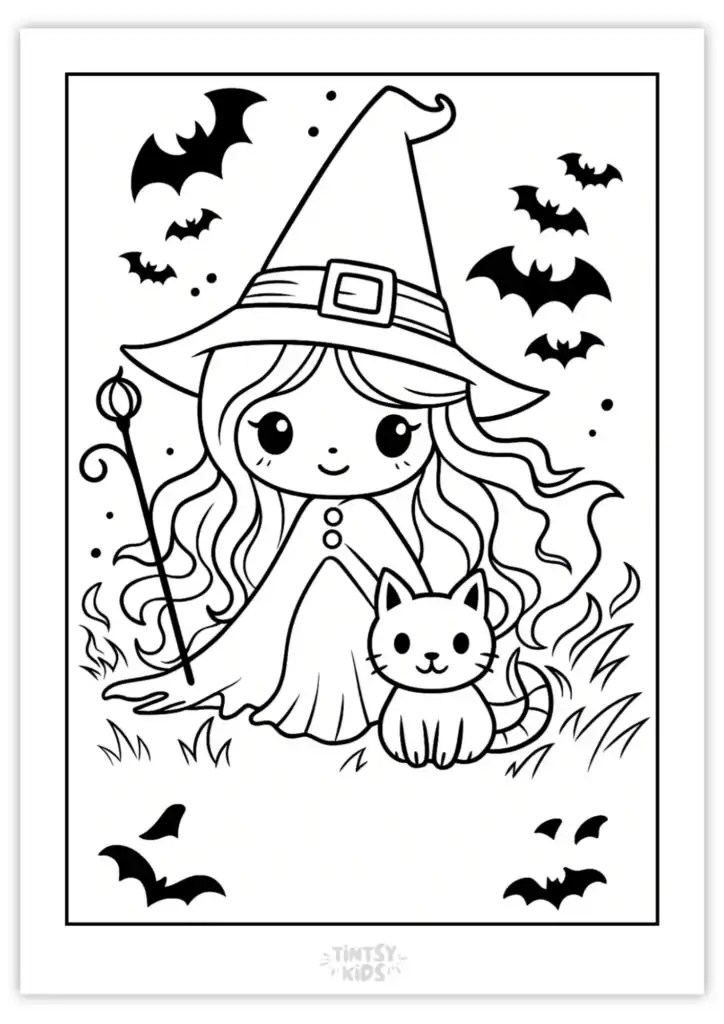 Free Cute Witch Coloring Pages