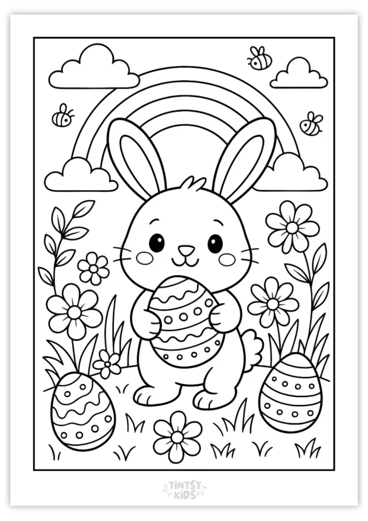 Free Easter Bunny Coloring Page