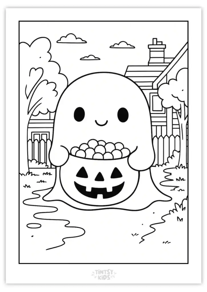 Free Friendly Ghost Coloring Pages