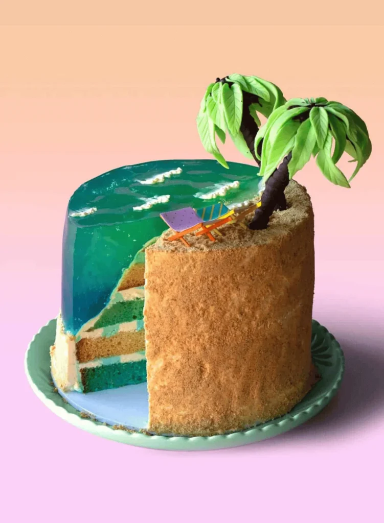 Ocean beach cake