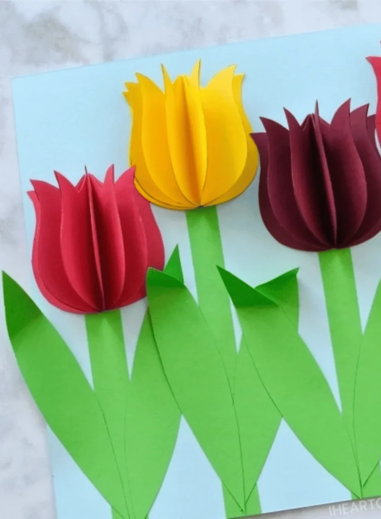 3D Paper Tulip Flower Craft