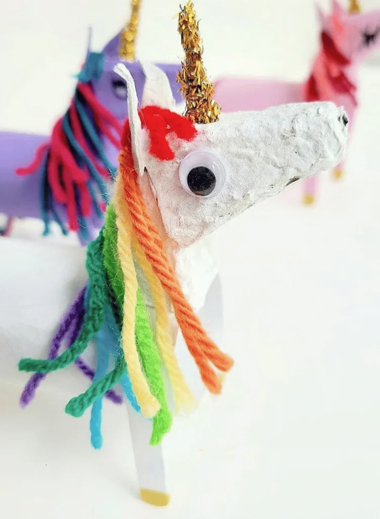 3d Recycled Unicorn Craft for kids