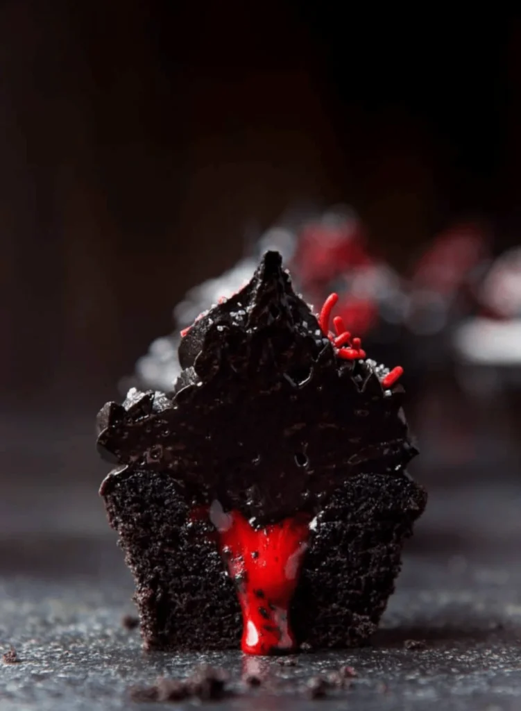 Bleeding Black Cupcakes