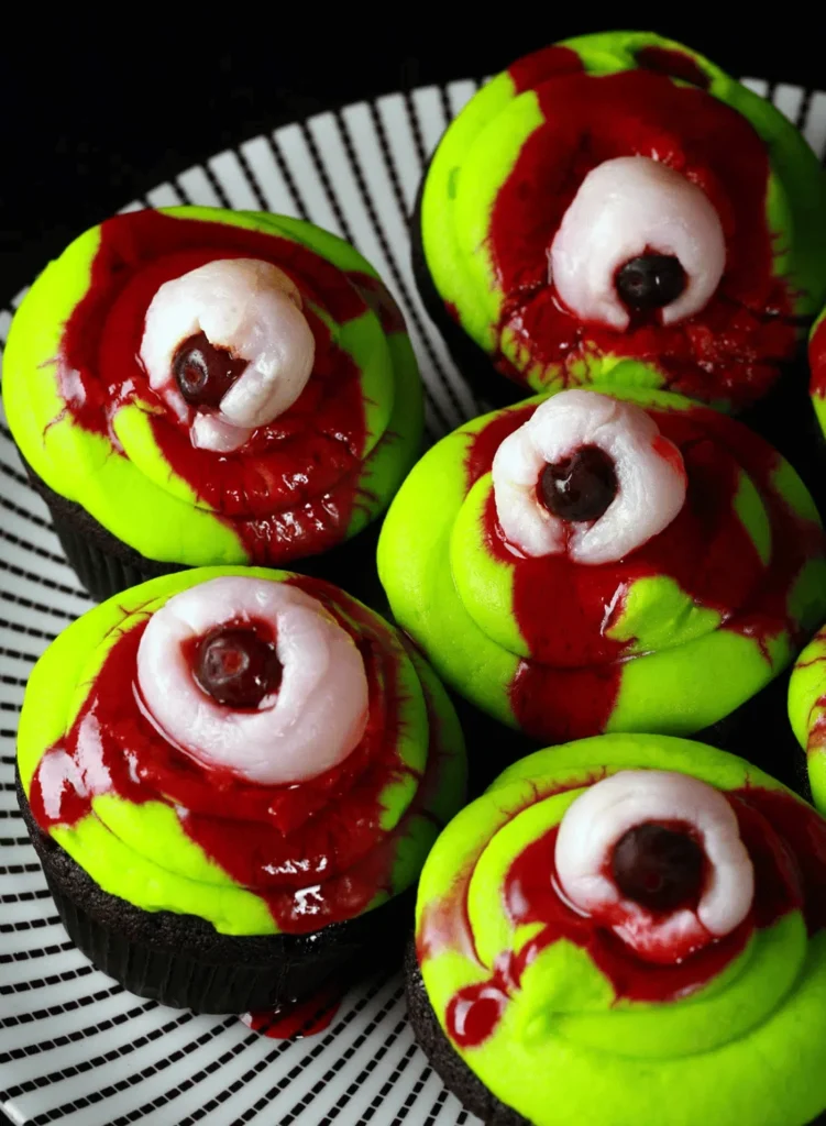 Bloody Eyeball Halloween Cupcakes