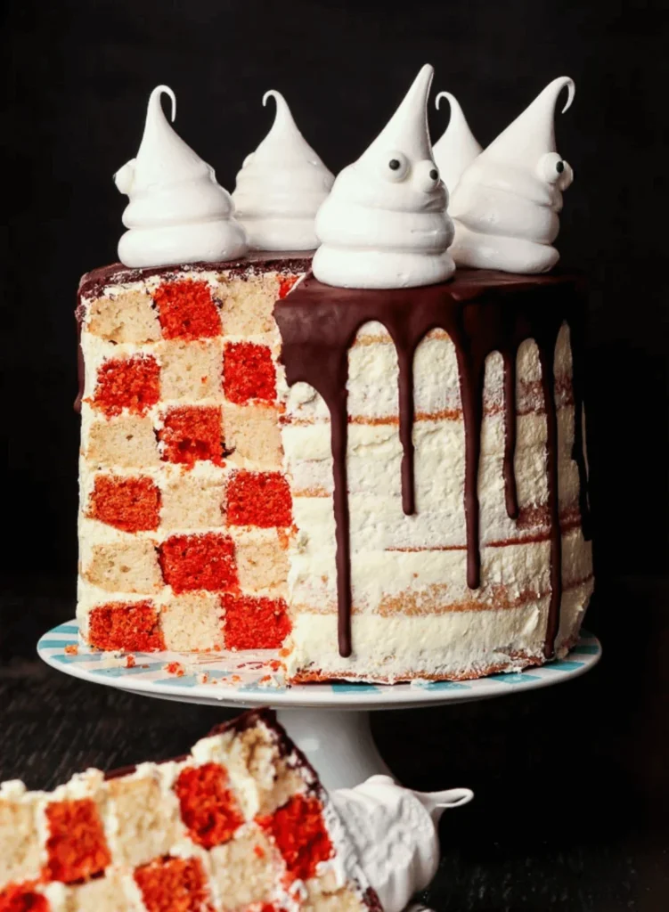 Checkerboard Gluten Free Halloween Cake