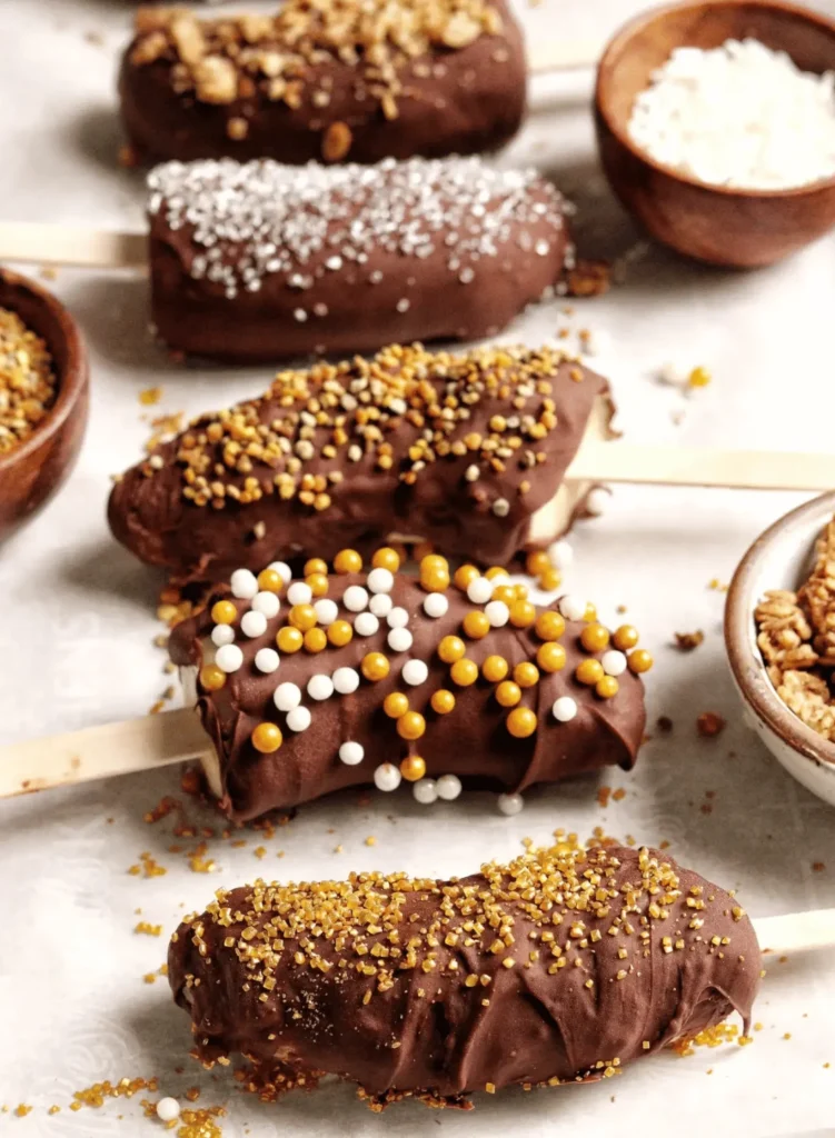 Chocolate Covered Frozen Bananas