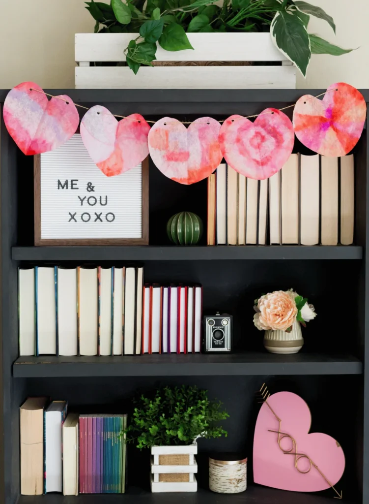 Coffee filter Valentine’s Day Garland