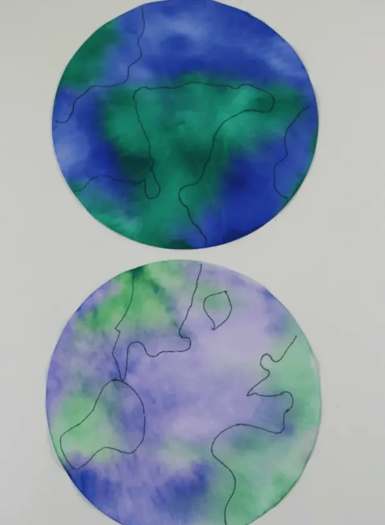 Coffee filter stained glass earth