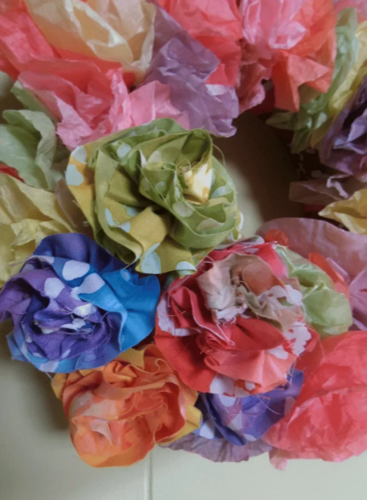 Coffee filter summer wreath
