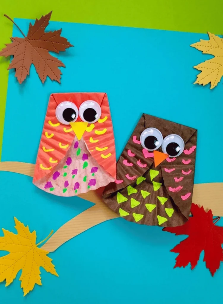 Cupcake Liner Owl Craft