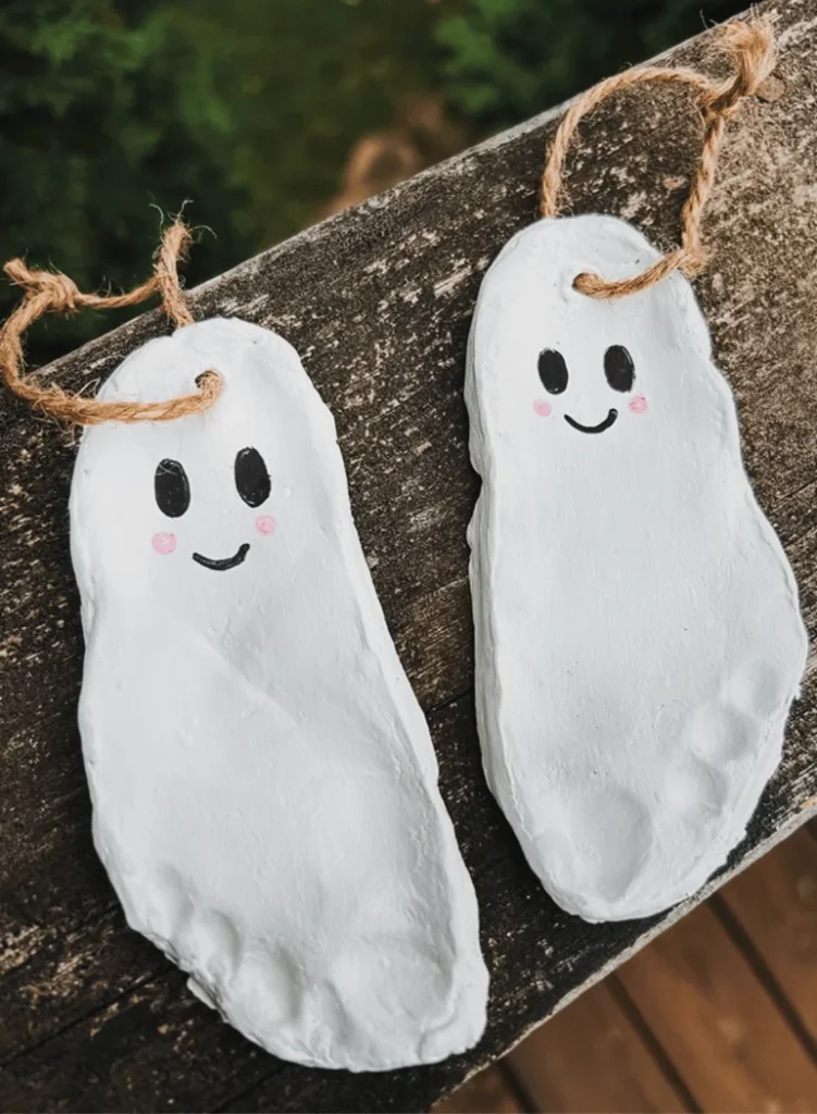 DIY Clay Ghost Footprint Craft
