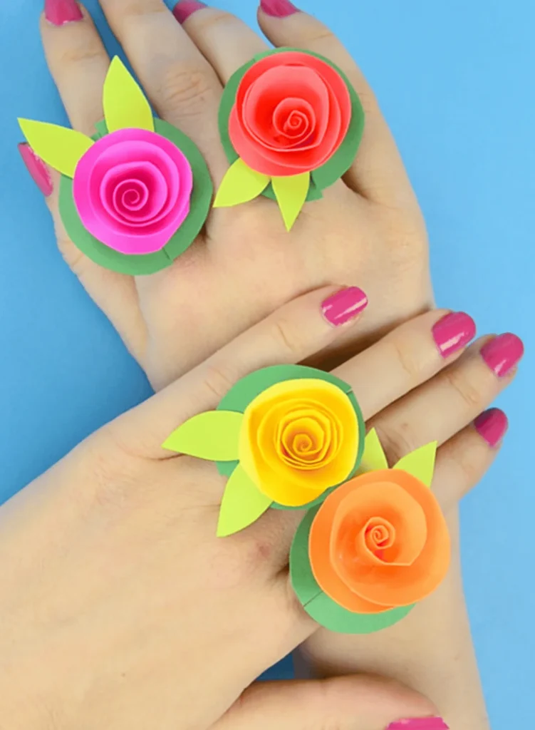 DIY Flower Paper Rings