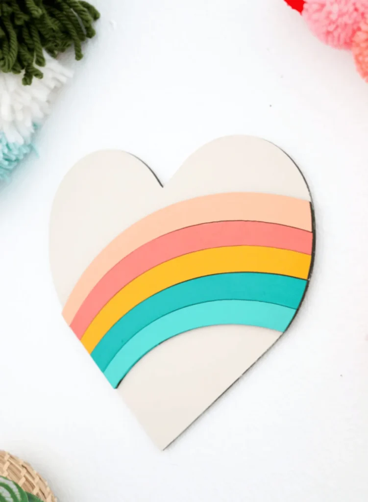 DIY Rainbow Heart Decoration
